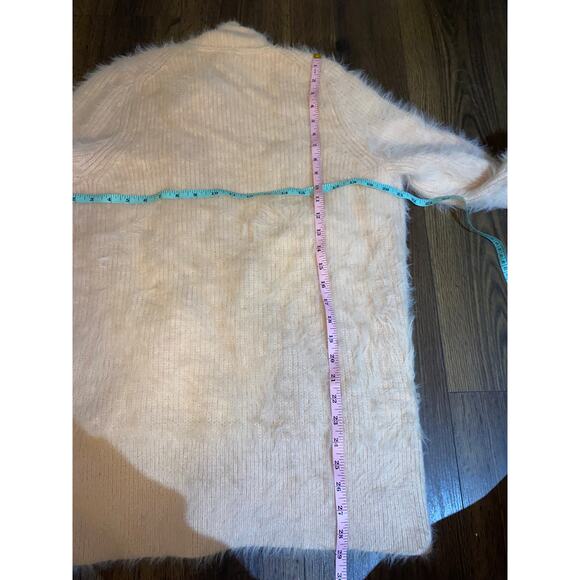 EUC Anthropologie Knitted & Knotted Pink Fuzzy Eyelash Cardigan XS Oversized Fit - Picture 7 of 14